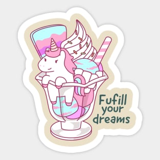 Rainbow Ice Cream Unicorn Sticker